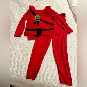 Red Ninjago Kia Two-Piece Outfit with Lion Motif